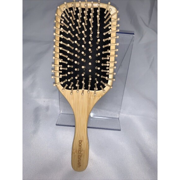 Bambi Brush, 100 % Bamboo Paddle Hair Brush with Bamboo Pins Detangle - Picture 1 of 12